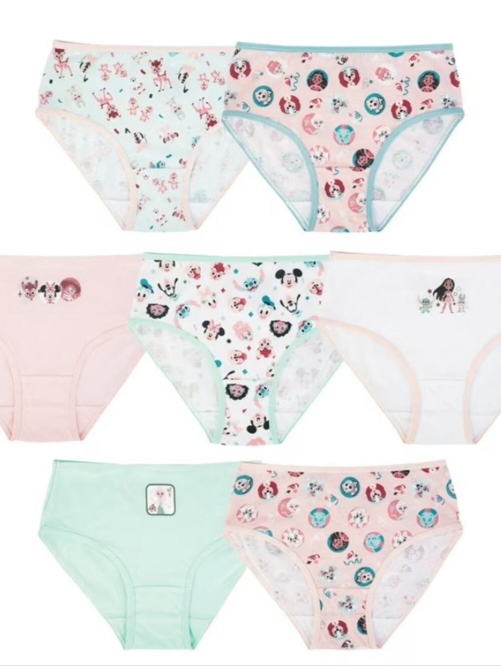 DISNEY 100 GIRLS 7 PACK CHARACTER UNDERWEAR